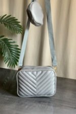 Crossbody Chevron Coin - Grey - Image 7