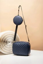 Crossbody Chevron Coin - Navy Blue - Image 2
