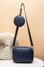 Crossbody Chevron Coin - Navy Blue