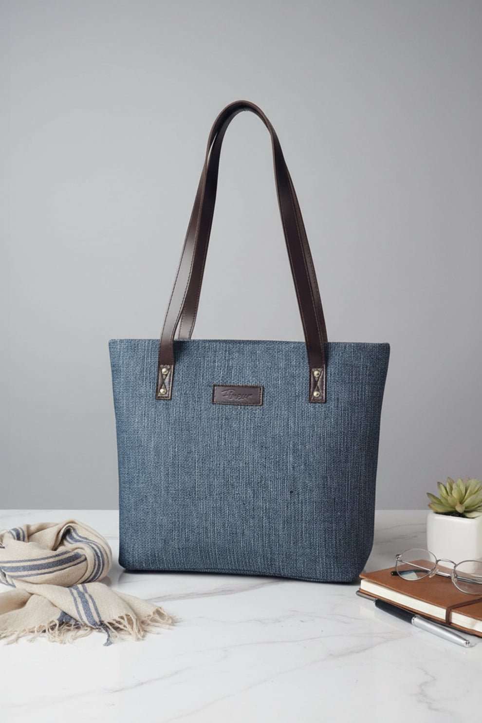 4_4dd12cf7-7813-44c8-8dcc-f2d210d1c758 Tote Luxe Grace - Denim Blue - Image 1