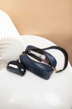 Crossbody Chevron Coin - Navy Blue - Image 4