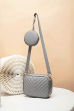 Crossbody Chevron Coin - Grey - Image 2