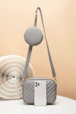 Crossbody Chevron Coin - Grey - Image 3