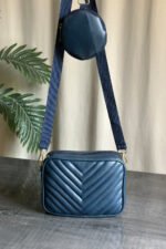 Crossbody Chevron Coin - Navy Blue - Image 7